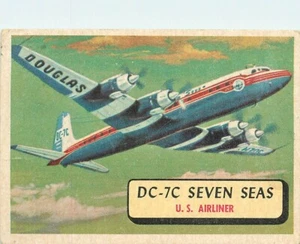 1957 Topps Wings Planes of the World Karte #69, Douglas DC-7C Seven Seas Airliner - Bild 1 von 2