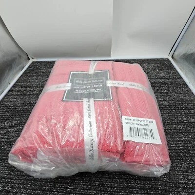 Toalla de 10 piezas roja para ciclismo Bella Luxury Collection CP10PCTWLT-BKR 100 % algodón Foto 1 de 4