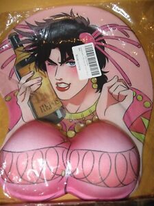 New ANIME Mouse Pad OPPAI with squishy wrist rest Holding Bottle pink boobs