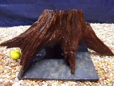 Large Driftwood Mounted on Slate 09"x20"x11" Aquarium Reptile Natural Art   - Image 1 of 4