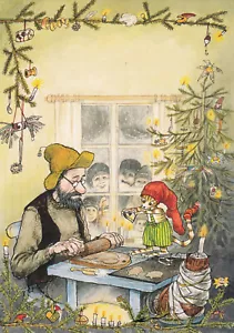 Weihnachtstkarte: Nordqvist - Pettersson u. Findus backen Plätzchen - Picture 1 of 1