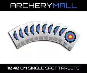 10 Pack of Single Spot Color Archery Paper Target Faces, 10-Rings,40cm (10 pack) - Picture 1 of 3