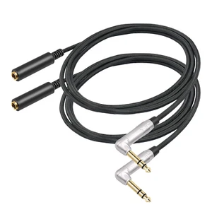2Pack Right Angle 6.35Mm TRS Stereo Male to Female Audio Cable,Right Angle 1/4 T - Picture 1 of 12