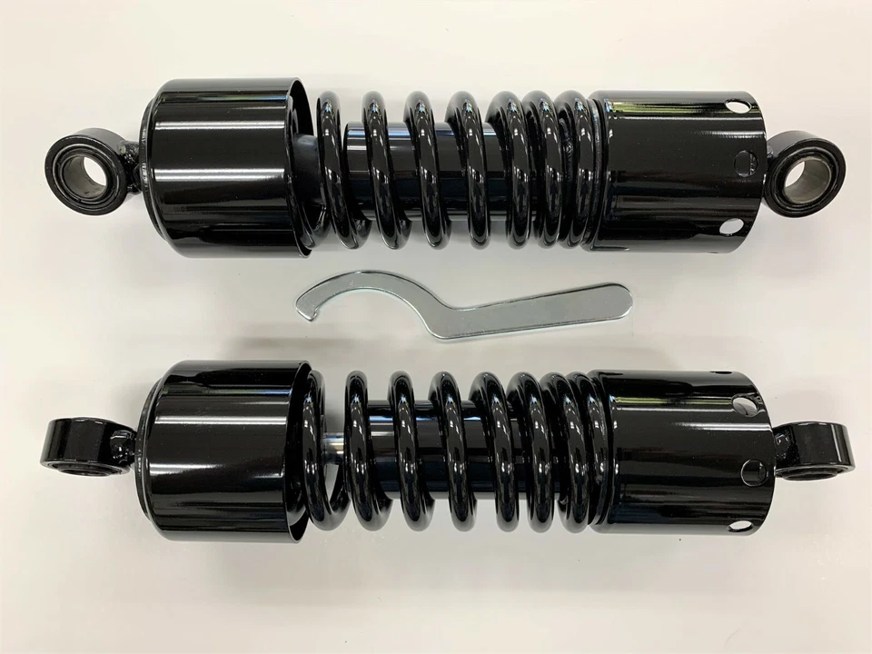 Amortiguadores bobber cortos negros de alta resistencia Honda Shadow VT750S y VT750RS 11,5" Foto 1 de 1