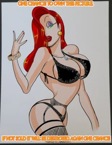 Jessica Rabbit PinUp Color Illustration Art Print 8.5x11 by Keyeske TAS-S1-86 - Picture 1 of 8