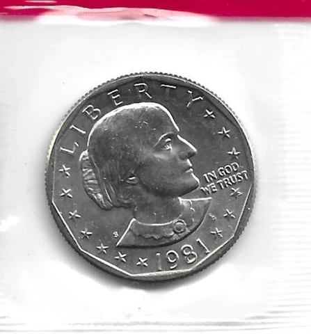 1981-S UNCIRCULATED SUSAN B ANTHONY DOLLAR IN MINT SET CELLO Cover