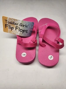 Classic Girls Toddler Flip Flops Slip-On Beach Sandals Rubber Foam Size M 7/8 - Picture 1 of 2
