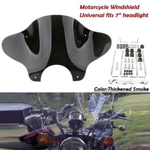 Universal Moto pare-brise Batwing déflecteur de vent Pour 7'' phare Yamaha Honda - Imagen 1 de 6