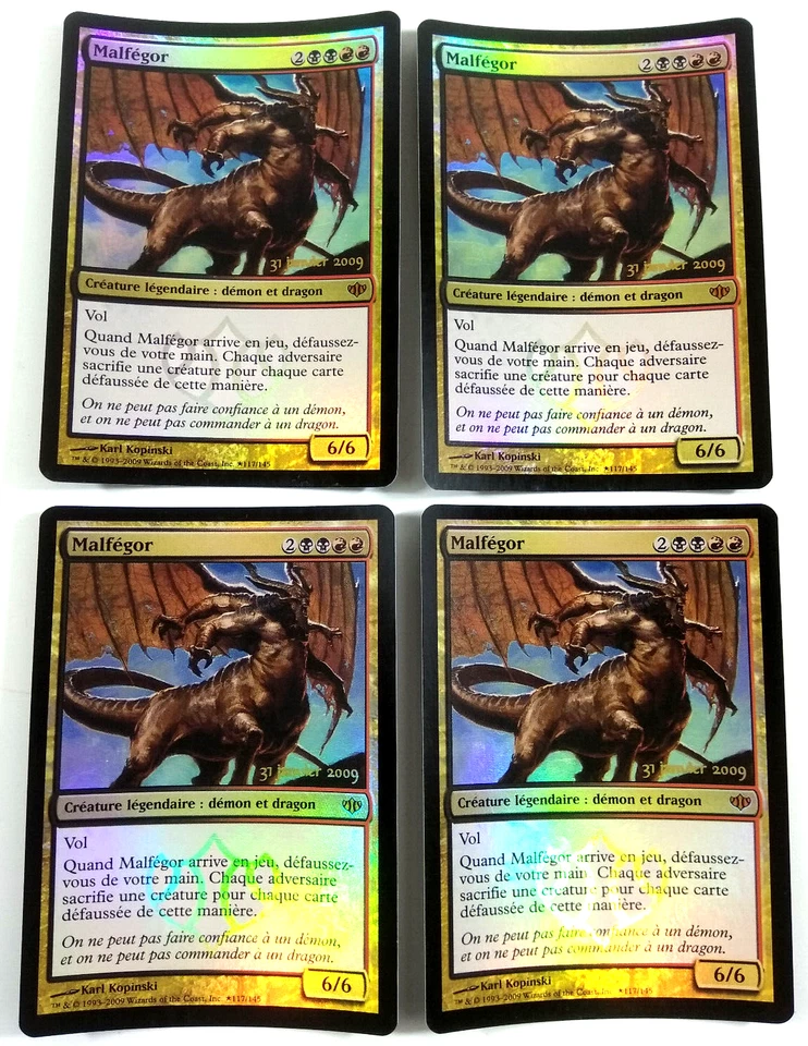 MTG Magic: Playset (4X) Malfégor Prerelease Promos VF Exc Fast Tracked Shipping - Image 1 of 1