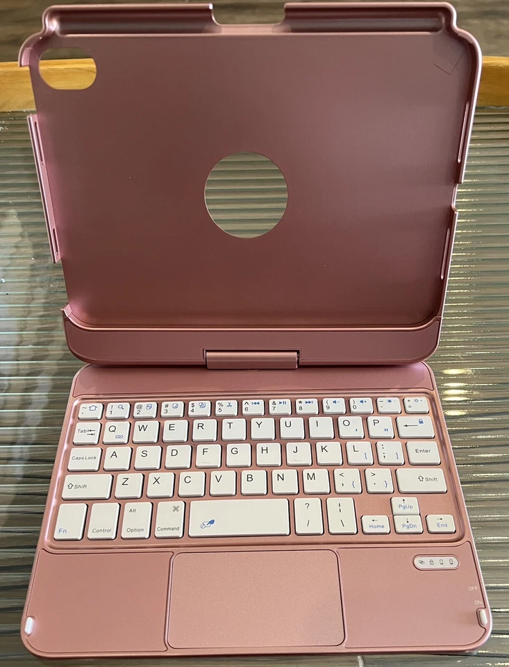 Wireless Keyboard for Tablet 5in x 8in Rose Gold Aluminum Alloy - Image 1 of 4