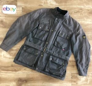 Chaqueta Belstaff TRIALMASTER, algodón encerado, usada, negro-marrón, talla XL - Imagen 1 de 15