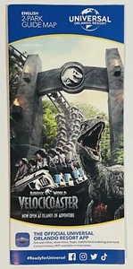 Universal Studios 2023 Prospekt Karte Jurassic World Velocicoaster Dinosaurier Cover - Bild 1 von 6