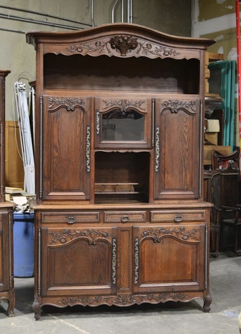 Large Antique French Country Normandy Oak Buffet Cabinet Sideboard Cover