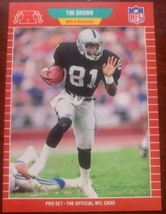 Los Angeles Raiders 1989 Pro Set -Tim Brown #183 Rookie Card HOF RC Mint - Picture 1 of 1