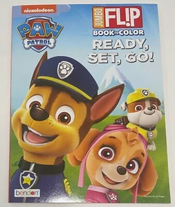 Nickelodeon Paw Patrol Jumbo Flip Coloring Book Ready, Set, Go! By Bendon - Imagen 1 de 2