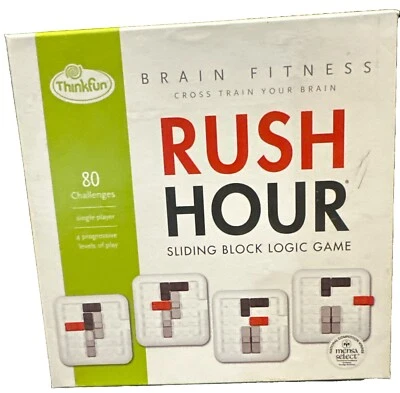 ThinkFun Rush Hour Brain Fitness Sliding Block Logic Game 80 Challenge (9) - Image 1 of 4