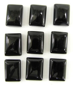 Lote de 9 piezas de piedras preciosas sueltas de ónix negro natural 89,25 quilates 15-16 mm cabujón - 2278 - Imagen 1 de 2