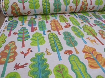 FUNKY FOREST from Fryetts - Cotton Print Fabric Curtains Cushions Upholstery - Image 1 of 4