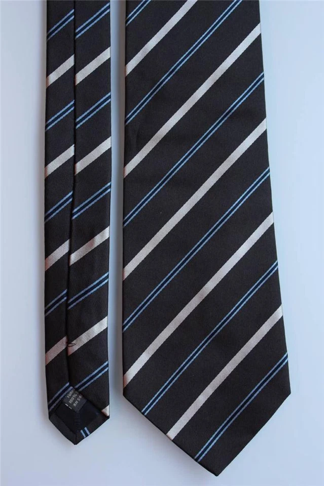 BANANAREPUBLIC классический диагональный коричневый w синий и серый полосатый галстук - Изображение 1 из 1