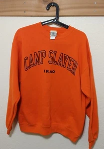 Camp Slayer IRAQ Orange Sweater Men's Size M Military Baghdad ARMY USMC - Picture 1 of 3