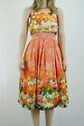 Branded Multi Crop Top Sleeveless Party Cocktail Floral Print Dress UK 10 EU 38