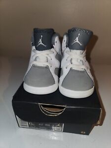 Nike Air Jordan 6 Retro TD Shoes Sneakers DV3606-100 White/GREY Sz 6c