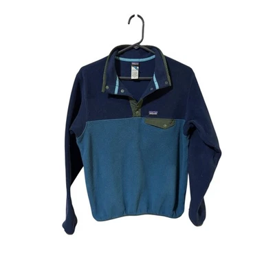 Patagonia Youth XXL Synchilla Fleece Blue Navy Colorblock - Image 1 of 4