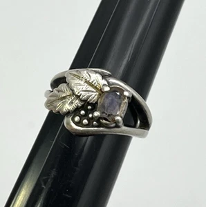 WHEELER & Co BLACK HILLS AMATISTA Plata de Ley Sólida 925 Talla 4 ANILLO Hojas - Imagen 1 de 8