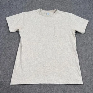 Camiseta Velva Sheen Gris Jaspeado Manga Corta Cuello Redondo Bolsillo Para Hombre Talla Mediana - Imagen 1 de 5