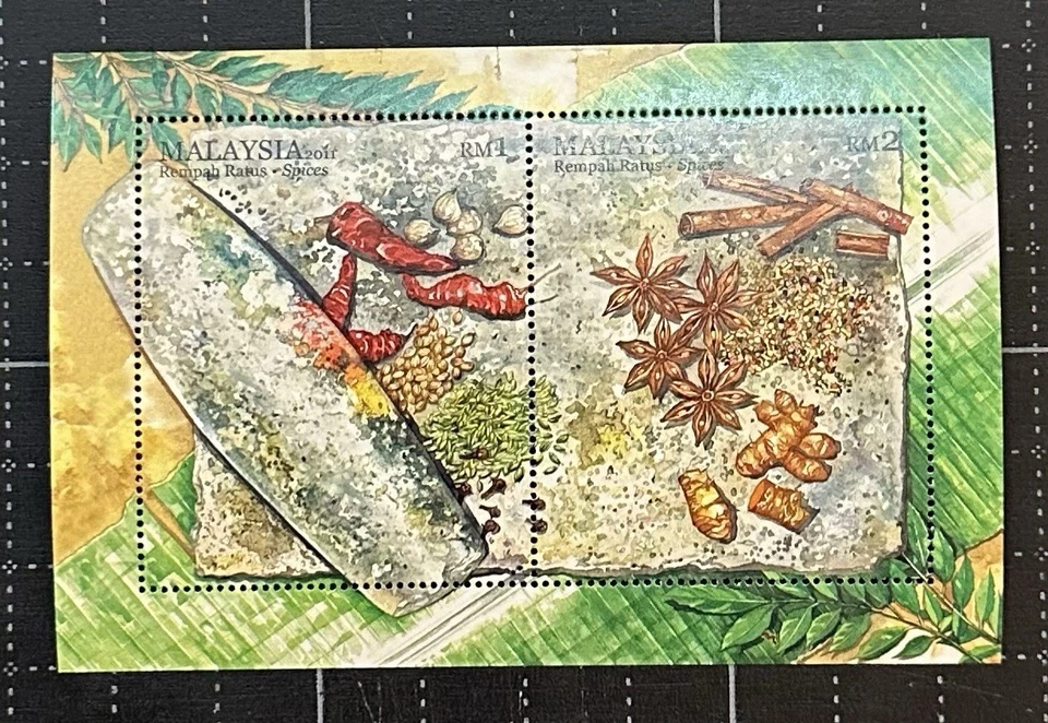 Malaysia 2011 Stamp Spices Flower Chili Ginger Mini Sheet S/S - Image 1 of 1