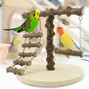 Bird Play Stand Cockatiel Playground Parrot Wood Perch Gym Toy Wood Parrot Stan。 - Bild 1 von 7