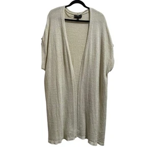 Cardigan donna Lane Bryant maglia aperto davanti linea lunga kimono manica corta 26/28 - Foto 1 di 7