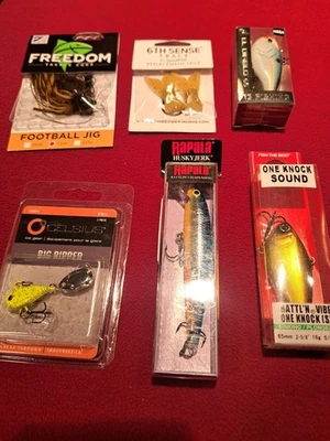 Lote Mixto ALTA CALIDAD Señuelos de Pesca 6 Piezas Crankbaits Aparejos Plantilla de Lubina NUEVO Foto 1 de 4