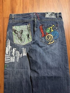 Baggy LOT29 embroidered denim jeans - Picture 1 of 9