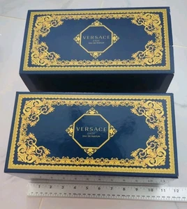 Versace Empty Box Pour Homme Navy 3pc 11" x 5" x 5.5" Gift Storage Home Decor - Picture 1 of 15