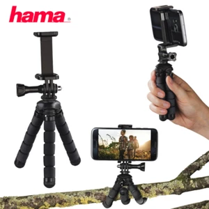 Hama 2-in-1 Mini Flex Tripod for Smartphone/GoPro/Action Camera/Black - Picture 1 of 7