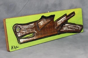 Pintura original al óleo a bordo firmada por Angelo Pizzigallo arte animal madera a la deriva - Imagen 1 de 5
