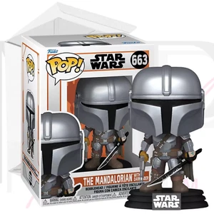 Star Wars Mandalorian Funko POP 663 The Mandalorian with Darksaber PROTECTOR - Picture 1 of 12
