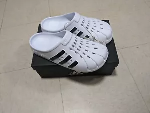NEW Adidas Adilette Clogs Slides Swim Sandals Flip Flops White Size 9 - Picture 1 of 4