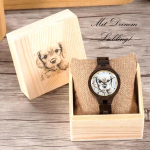 Personalisierte Damen Fotouhr Holzuhr Armbanduhr "LU1" von Lebensfreuden - Bild 1 von 5