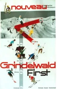 Original vintage poster GRINDELWALD FIRST SKI SPORTS c.1965 - Picture 1 of 1