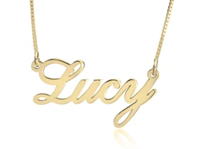 CLASSIC NAME NECKLACE: 14K GOLD, 14K WHITE GOLD - Picture 1 of 2