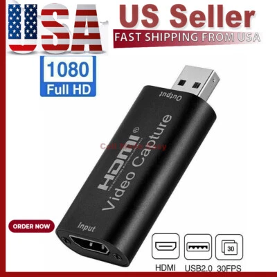 HDMI to USB Video Capture Card 1080P Recorder Phone Game Video Live Streaming US - Image 1 of 4
