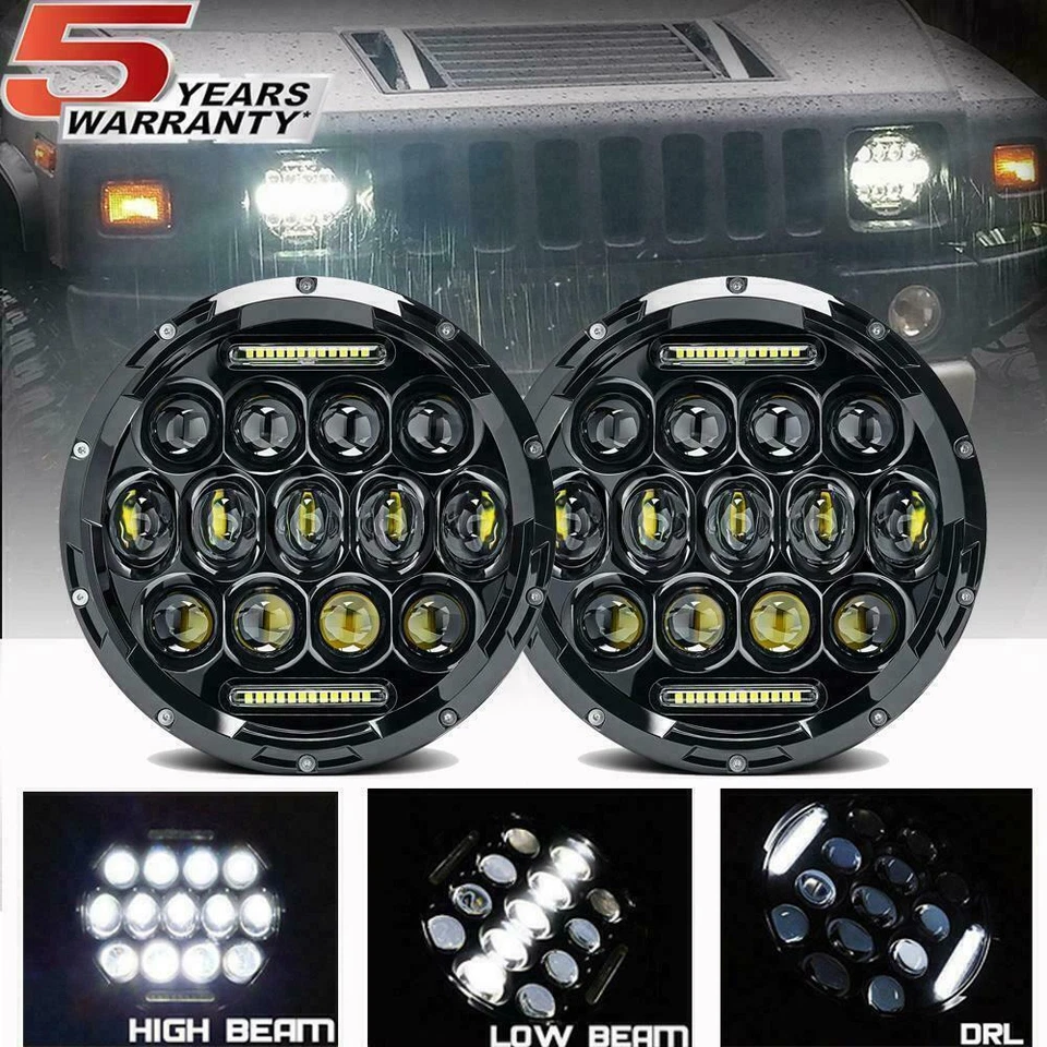 DOT 7" in  LED Headlight Pair Round  Projector For 1963-1978 Chevy Nova - Image 1 of 4