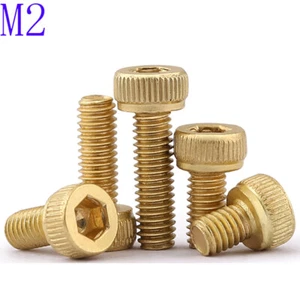 2mm / M2 x 0,4 MASSIV MESSING INBUSSCHRAUBEN INNENSECHSKANTSCHRAUBEN DIN 912 NEU - Bild 1 von 4