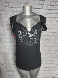 Demi Loon Laser Black Vamp Bat Tank Top Size 2X Plus - Picture 1 of 7