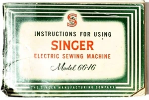 Vintage Original User Manual for Singer 66-16 Sewing Machine - Picture 1 of 1