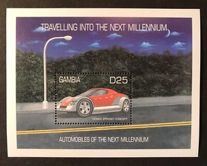 GAMBIA AUTOMOBILES STAMPS 2000 MNH CARS TRAVELLING INTO THE NEXT MILLENNIUM 1 - Picture 1 of 1