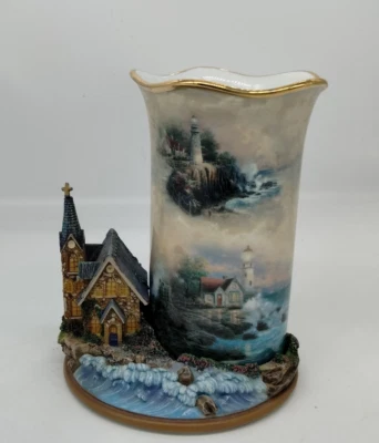 2007 Thomas Kinkade Welcoming Lights "Light of Hope" Castiçal Premier Issu - Imagem 1 de 4