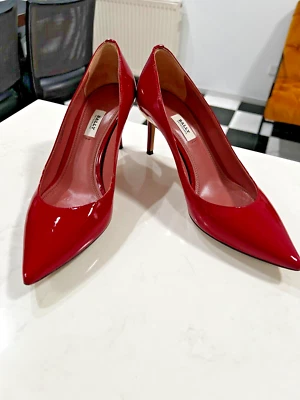 RED PUMPS - Bally Women's Patent Leather Pumps Pointed Toe "Elaise" Size 38 - image 1 of 4